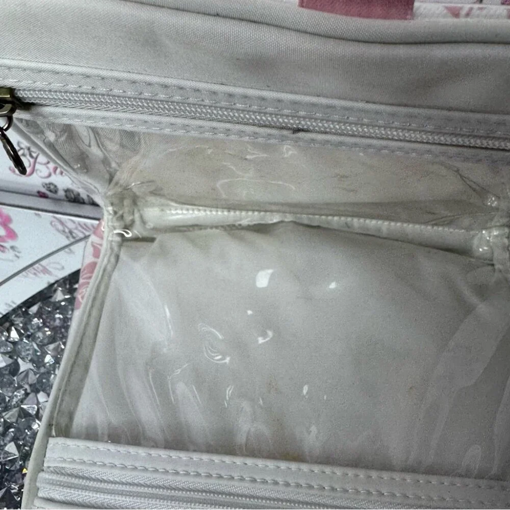 Oscar de la Renta Paris Women's Makeup Travel bag clutch tie up ribbon 🎀 pink